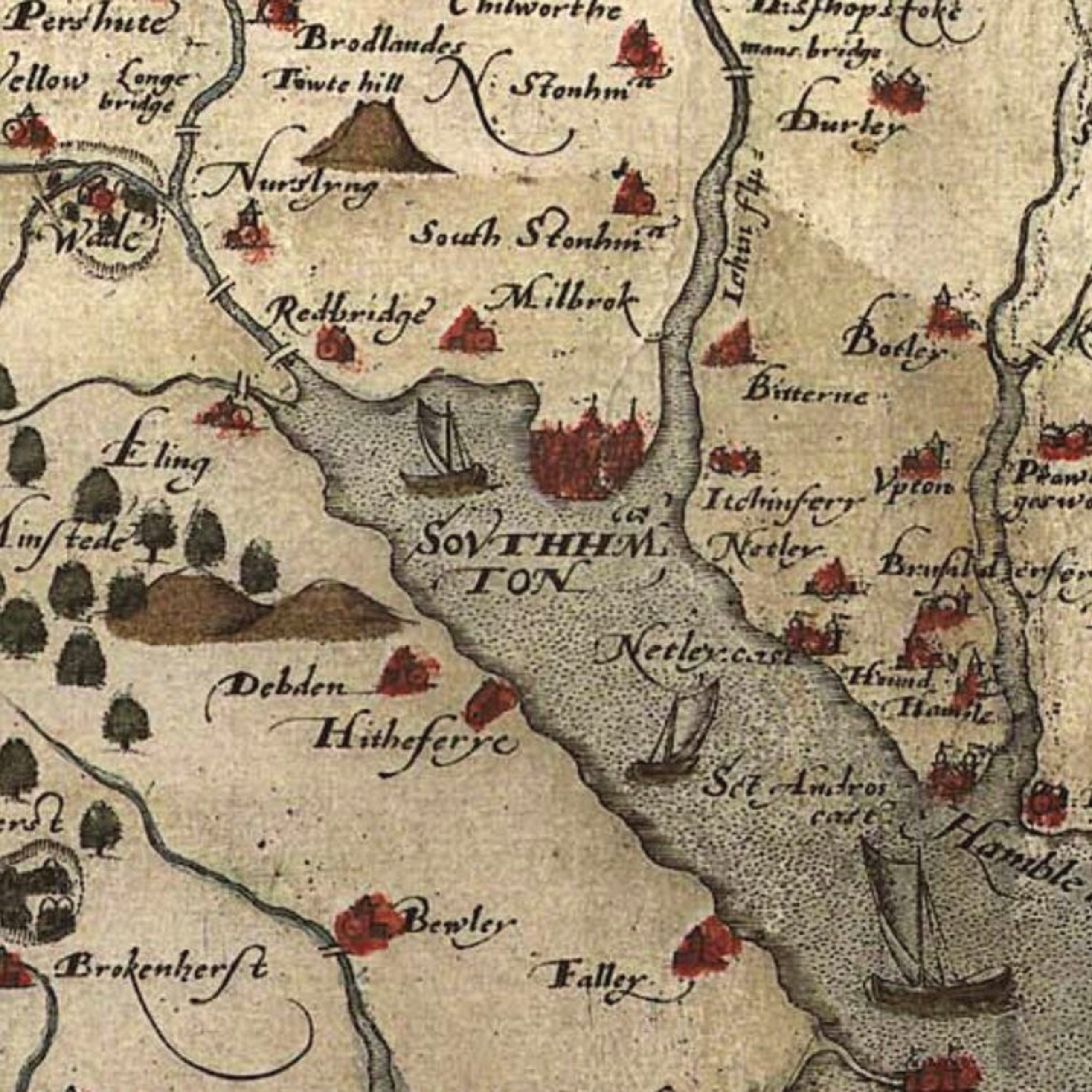 Saxton’s map of 1575 with the first mention of Hithefery